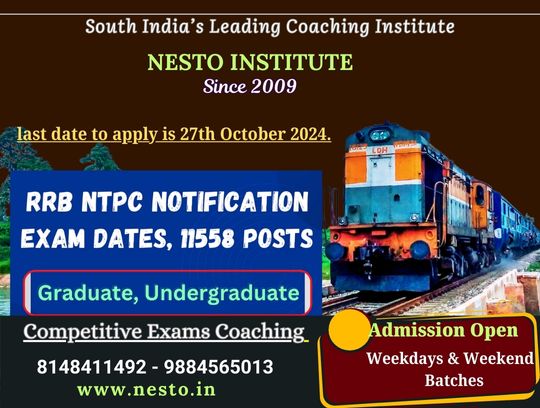 RRB NTPC Recruitment Exam Notification 2024